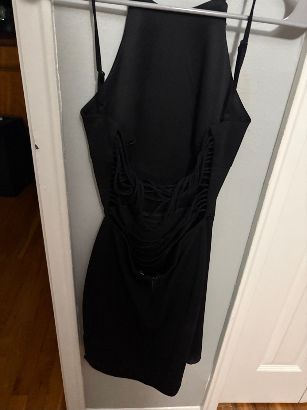 Windsor Black Strappy Open-Back Mini Dress